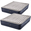 Intex 2 Pack Dura Beam Plus Deluxe Airbed, Inflatable Blow Up Portable Air Mattress With Built-In Internal Air Pump, King-Sized