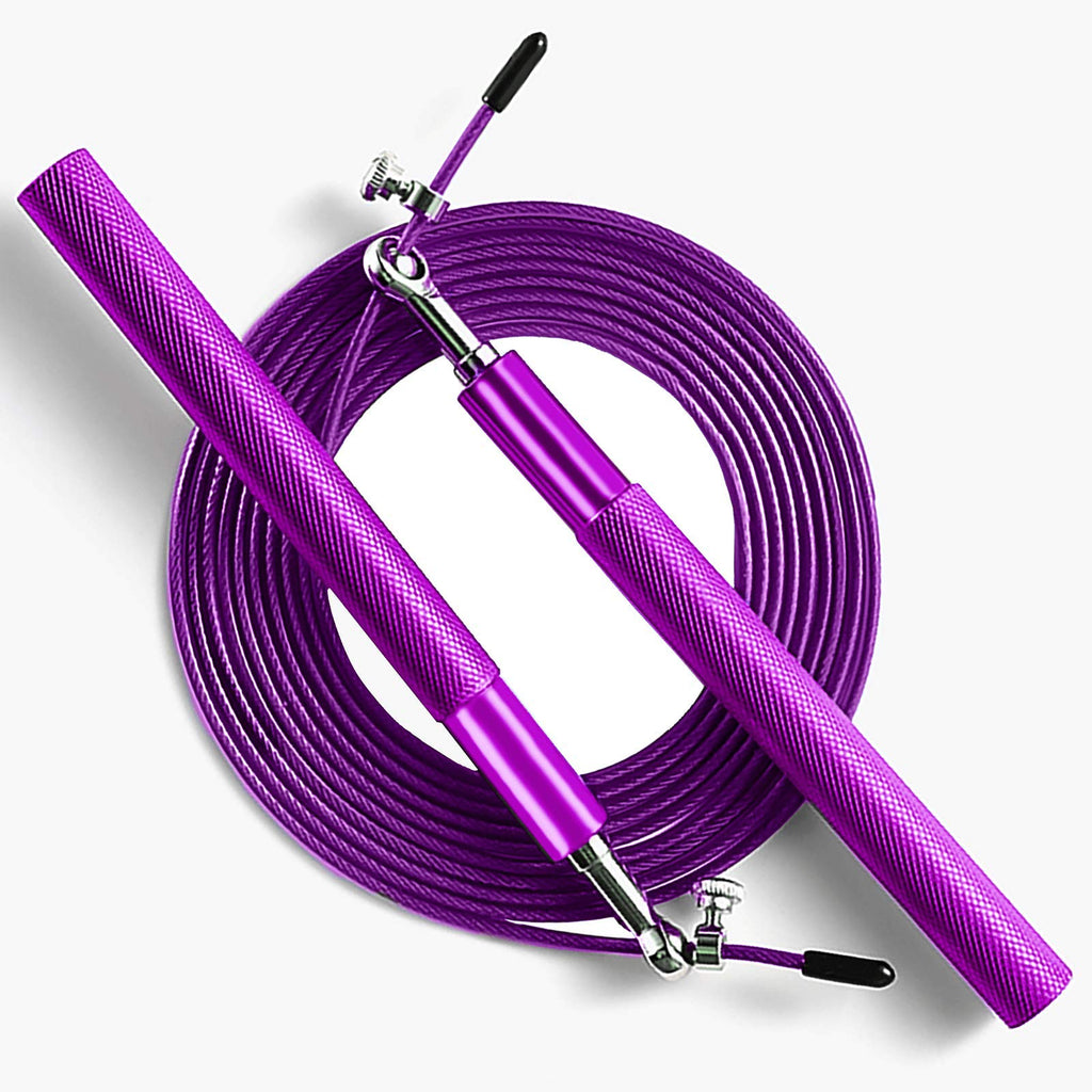 Purple Speed Jump Rope For Fitness - Adjustable Skipping Rope- Tangle-Free-360