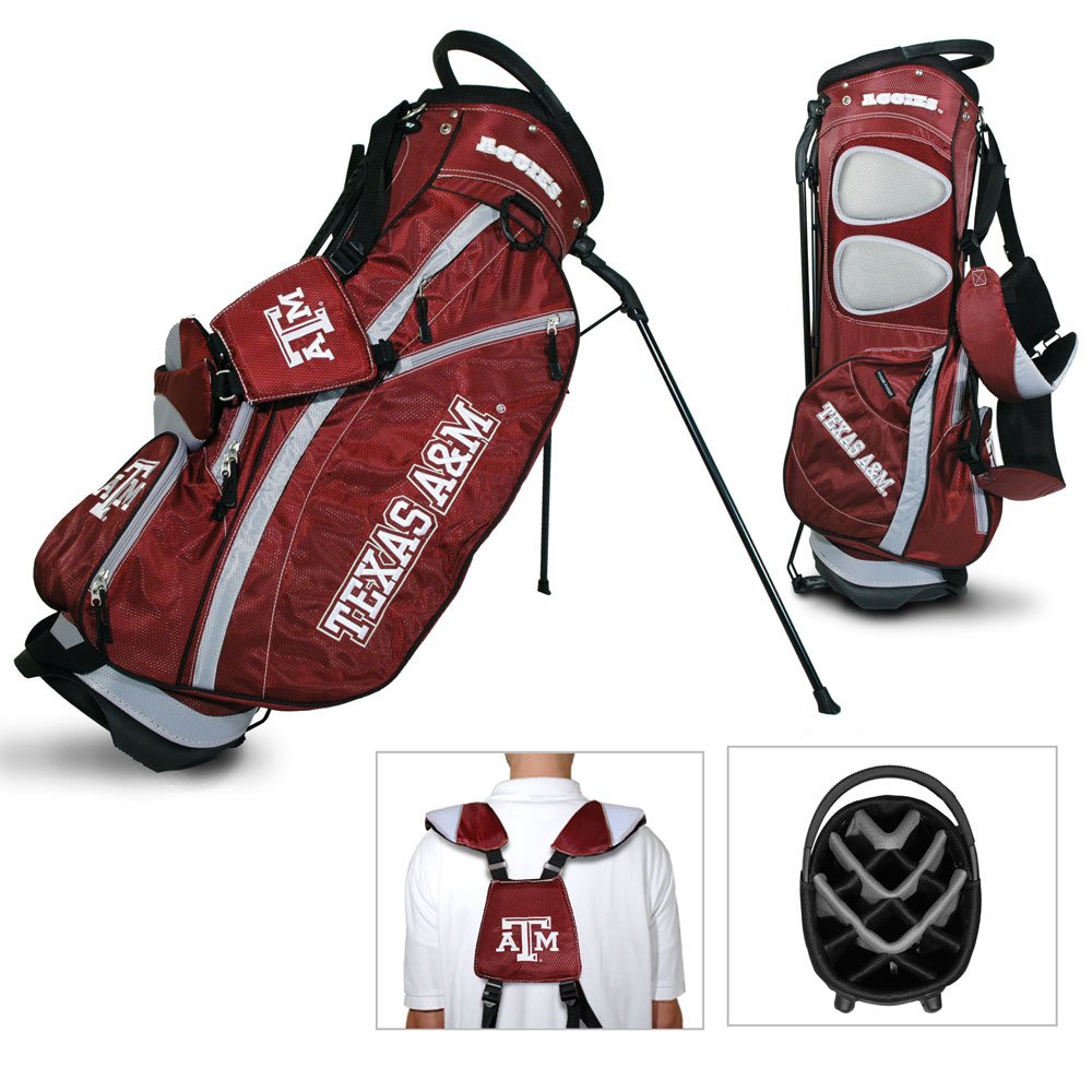 Team Golf Ncaa Texas A&M Aggies Fairway Golf Stand Bag, Lightweight, 14-Way Top, Spring Action Stand, Insulated Cooler Pocket, P