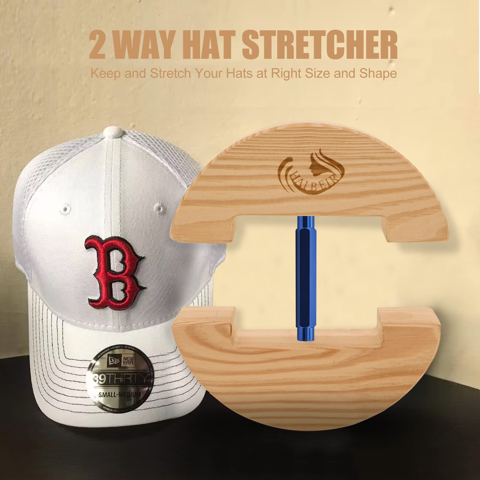 Haibeir Hat Stretcher - Heavy Duty - One Size Fits All Hat& Three Color Adjust From 6-1/2 To 9-1/2 (Blue)