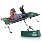 Kemp Usa Green Multipurpose Aluminum Camping & Military Portable Folding Cot, Extremely Lightweight & Durable