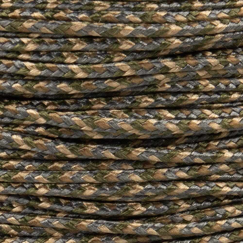 Paracord Planet Micro Paracord - Thin Braided Cord For Crafting, Fishing, And Diy Projects In 125 Ft Spools - Woodland Camo