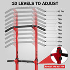 Sogespower Power Tower Dip Station Pull Up Bar For Home Gym Adjustable Height Strength Training Workout Equipment,Red