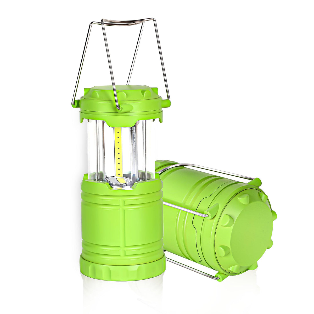 Seamagic 2Pack Mini Led Green Camping Lanterns, Portable Camping Lights, Outdoor Handled Lamps, Essential Emergency Lights For