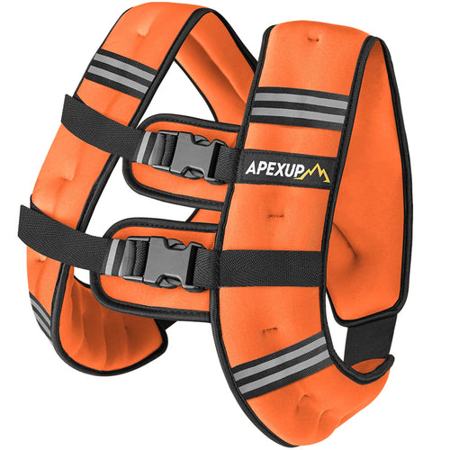 Apexup Weighted Vest With 5Lbs/10Lbs/15Lbs/20Lbs/25Lbs/30Lbs Weights And Reflective Stripe, Weight Vest Men Women For Workout, S