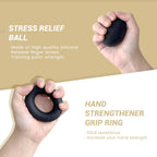 Flyfe Grip Strength Trainer Kit (5 Pack), Forearm Strengthener, Hand Squeezer Adjustable Resistance, Finger Stretcher, Grip Ring