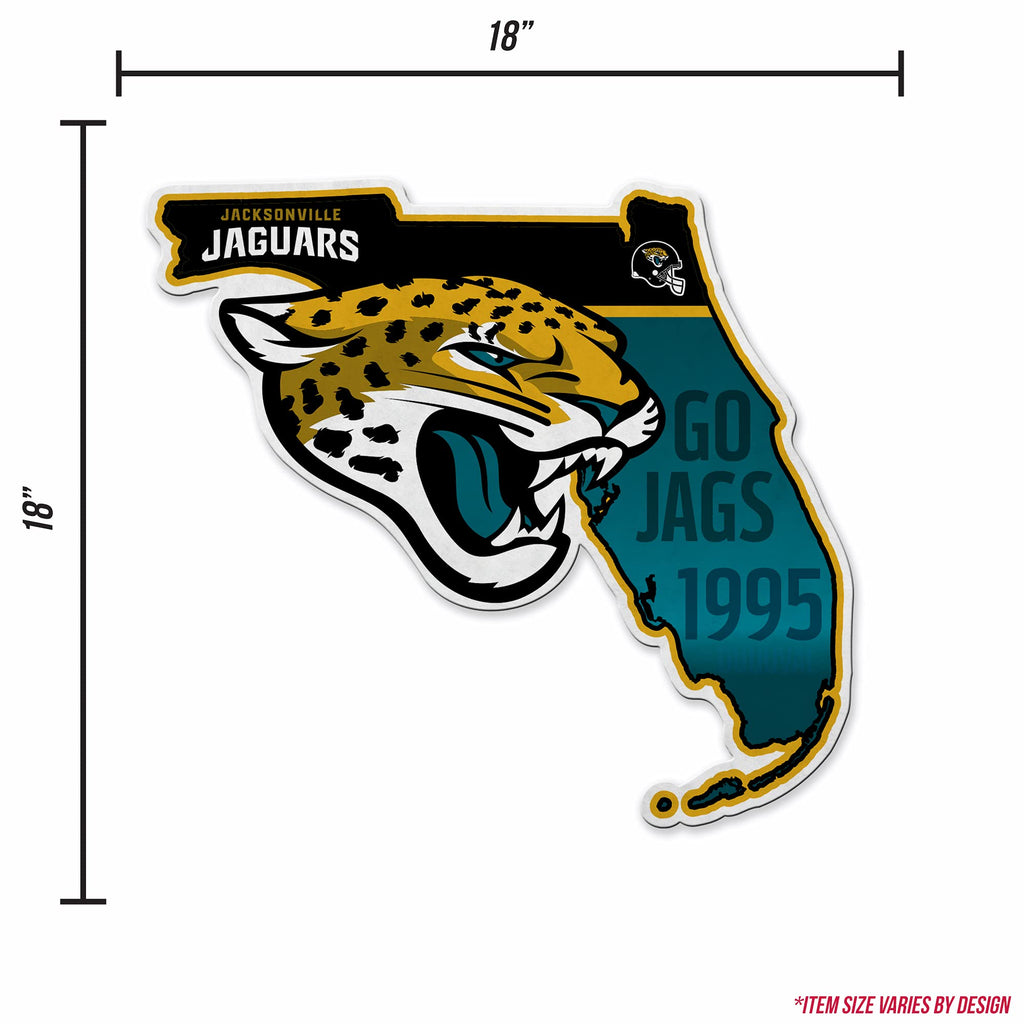 Rico Industries Nfl Football Jacksonville Jaguars State Shape Shape Cut Pennant - Home And Living Room D  Cor - Soft Felt Ez To