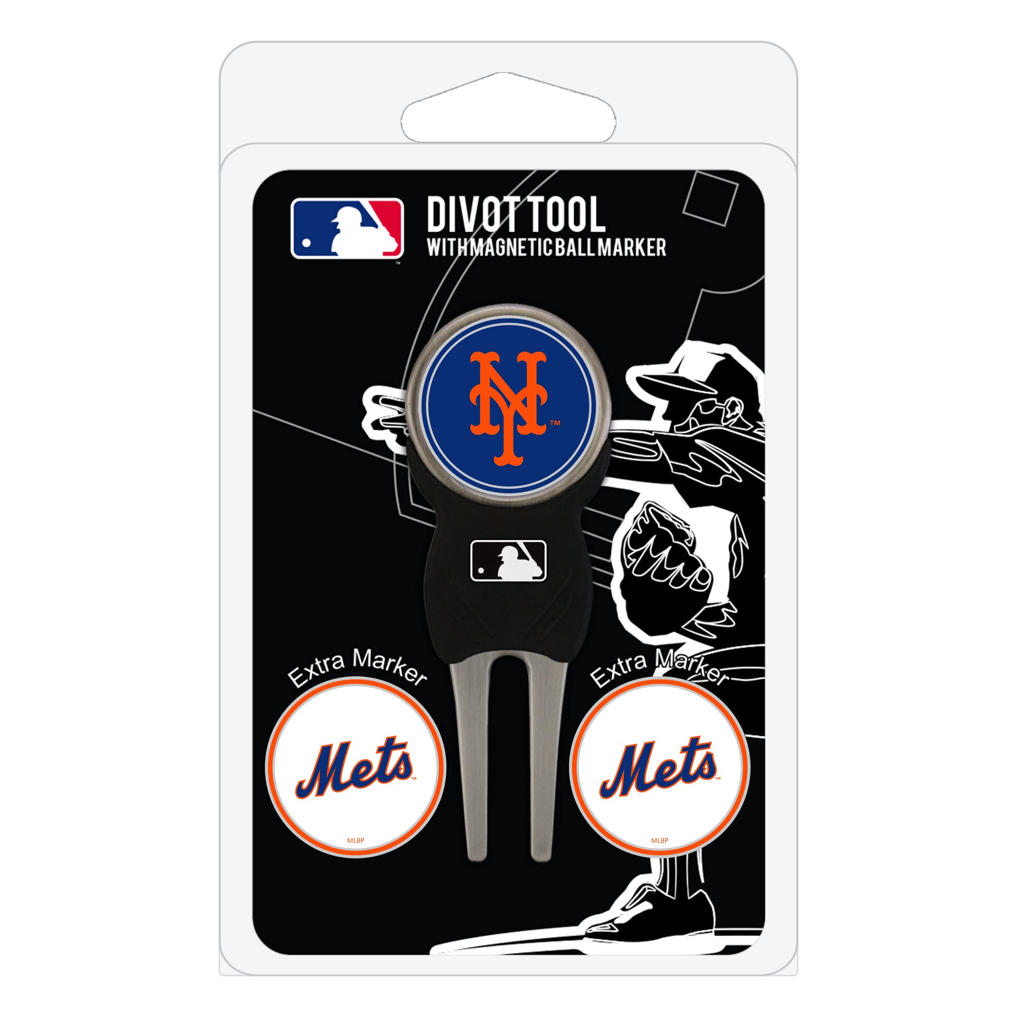Team Golf Mlb New York Mets Divot Tool Pack With 3 Golf Ball Markers Divot Tool With 3 Golf Ball Markers Pack, Markers Are Remov