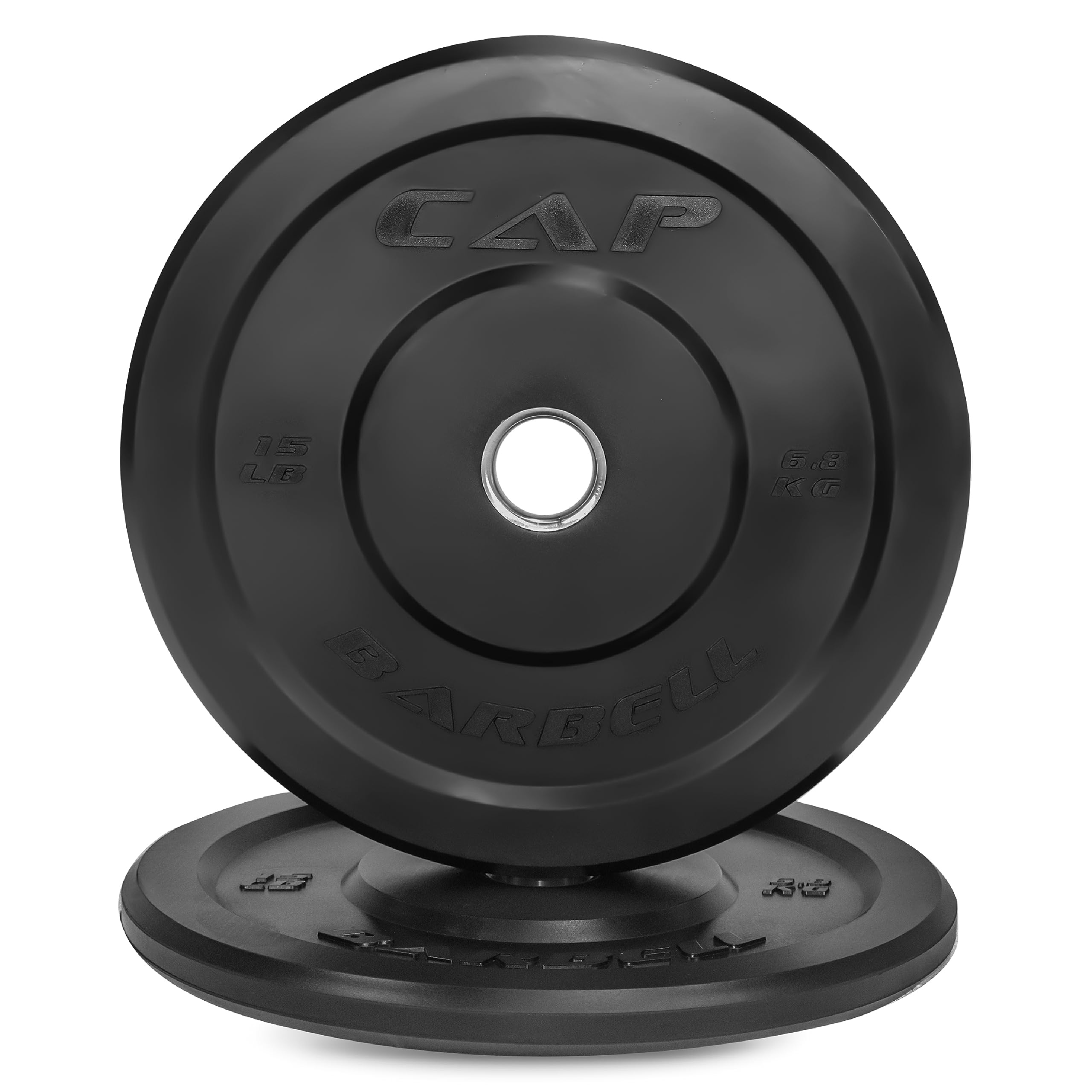 Cap Barbell Better Olympic Bumper Plate Set, Black, 15 Lb Pair