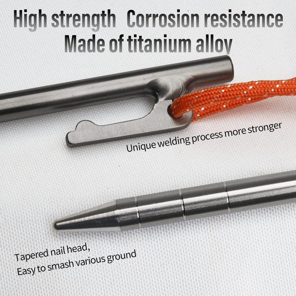 Tito Titanium Tent Pegs Stakes Lightweight Snowfield Grassland Heavy Duty Tent Nails For Outdoor Camping Hiking And Plant Suppor