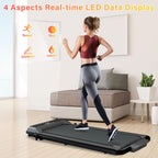 Howhai Treadmill, Walking Pad, Treadmills For Home Foldable With Handle Bar, 6.2 Mph Running Treadmill With Remote Control And L