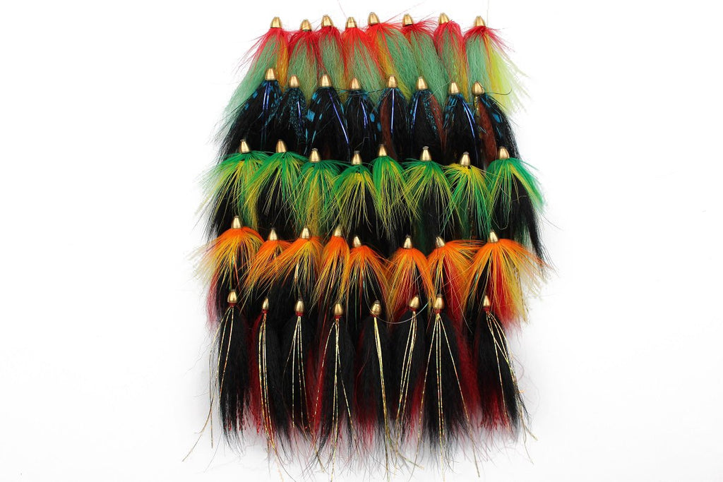 Tigofly 40 Pcs/Lot 2 Weighted Cone Head Tube Fly 5 Colors Assorted Streamer Salmon Trout Steelhead Fly Fishing Flies Lures Set