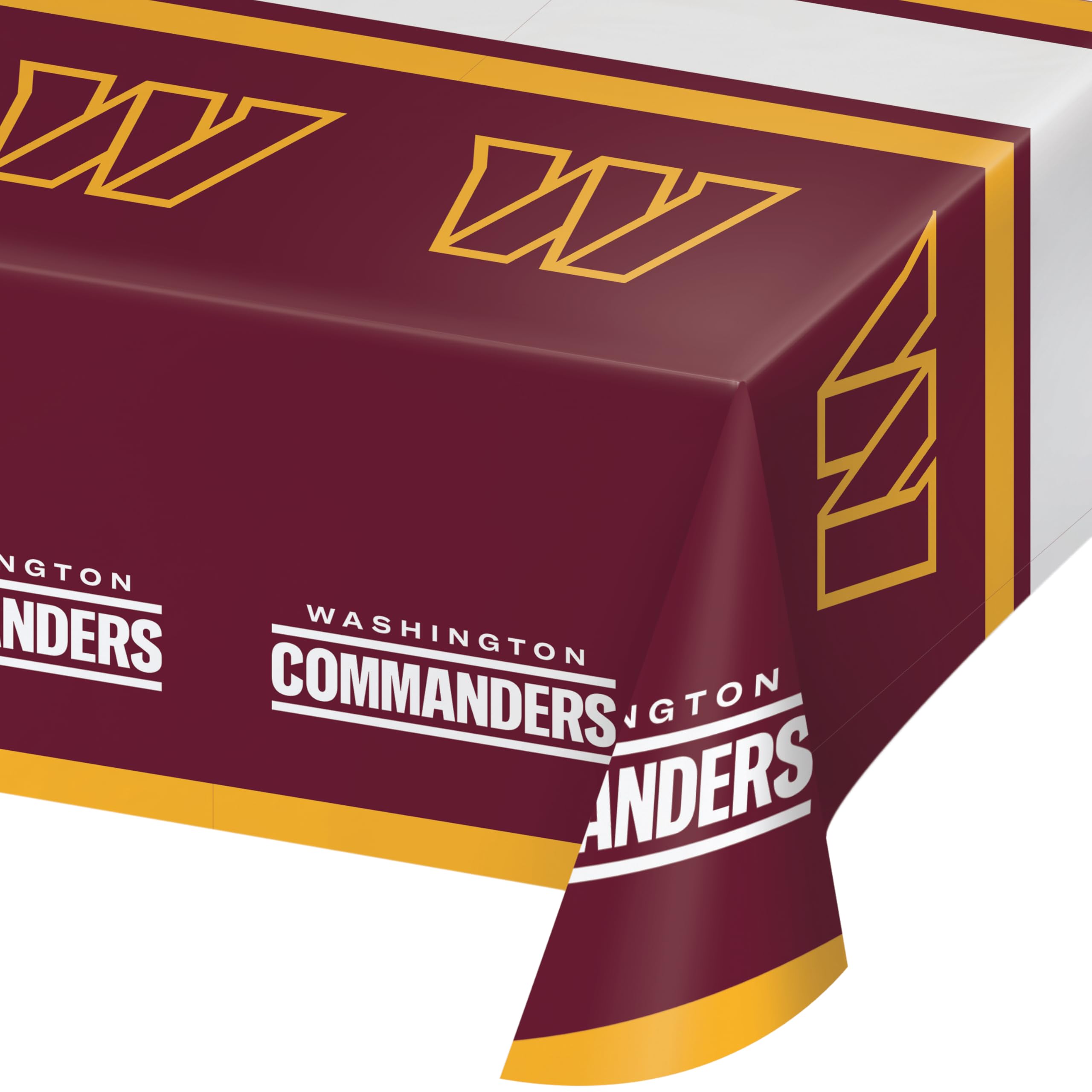 Trendware Washington Commanders Plastic Tablecloth, 3 ct