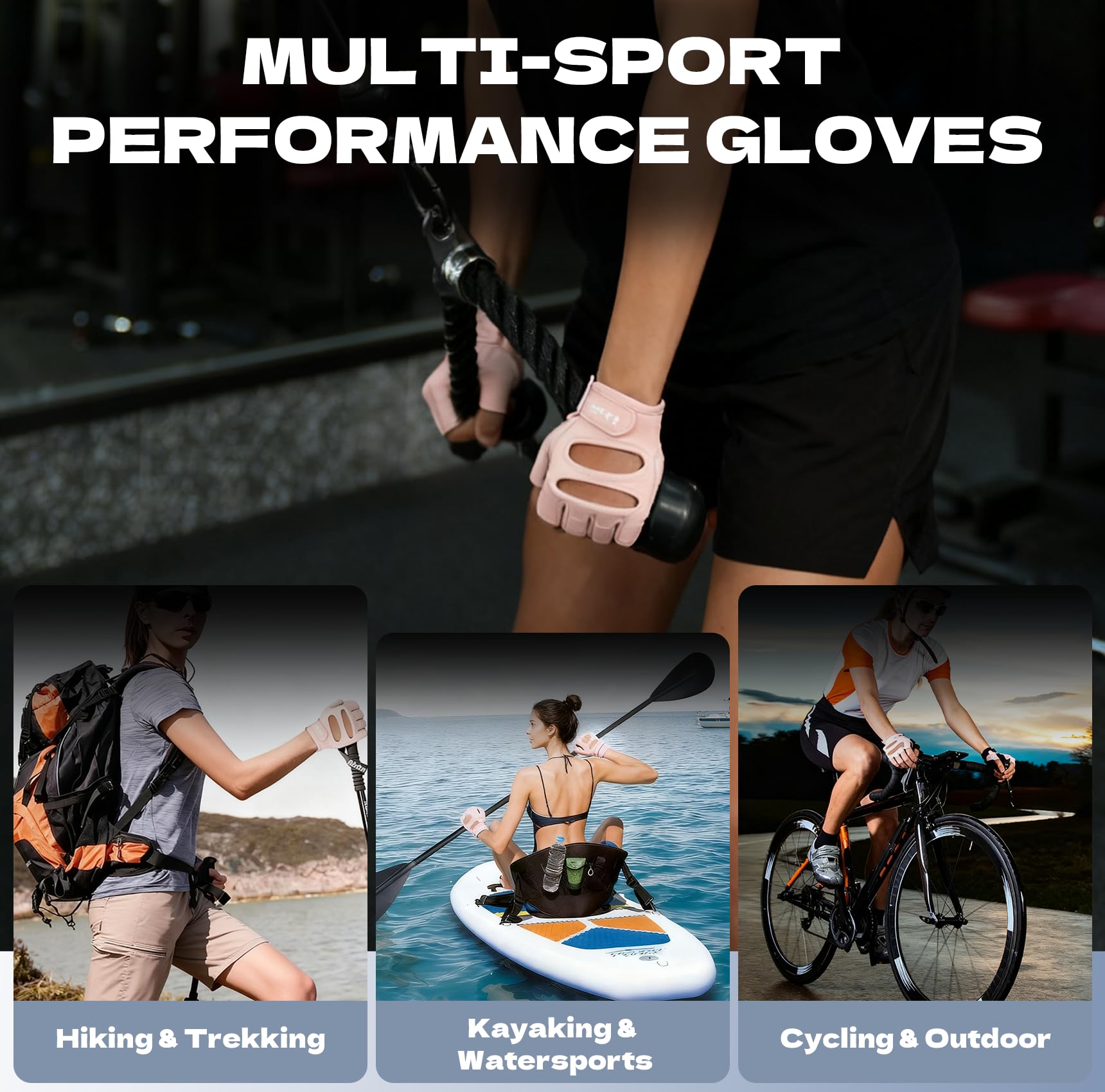 COFIT Gym Gloves for Men and Women, Breathable Anti-Slip Workout Gloves with Wrist Support, Palm Protection for Fitness, Exercis