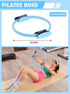 Neuonn Pilates Ring Set for Home Workout, Pilates Essentials Kit for Women, [12 Fitness Circle, Pilates Balls, Resistance Band