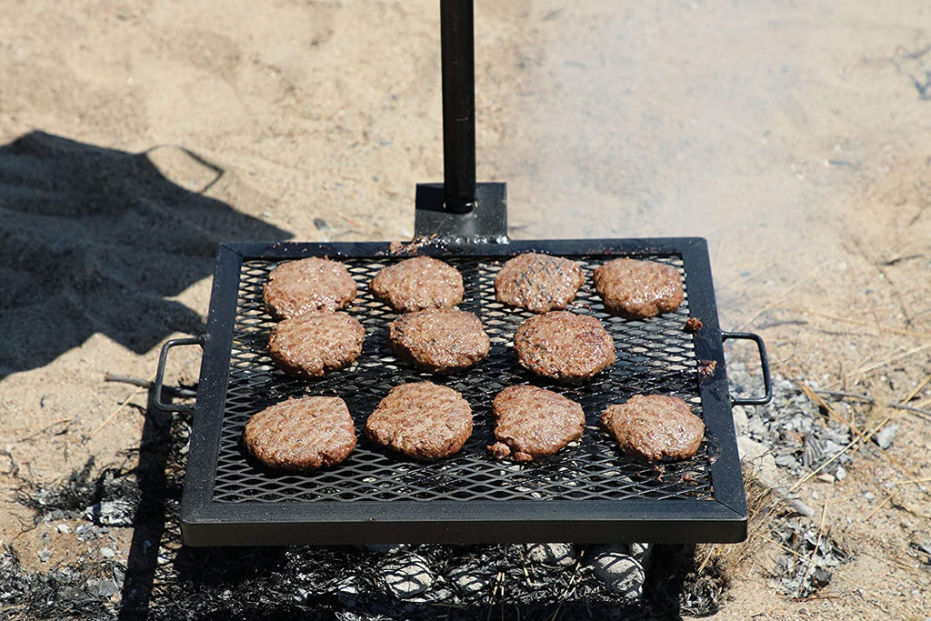 Gamemaker Open Fire Cooking Grill - Portable Campfire Grill For Open Flame Cooking, Firepits, Outdoor Fire Rings & Camping - Hea
