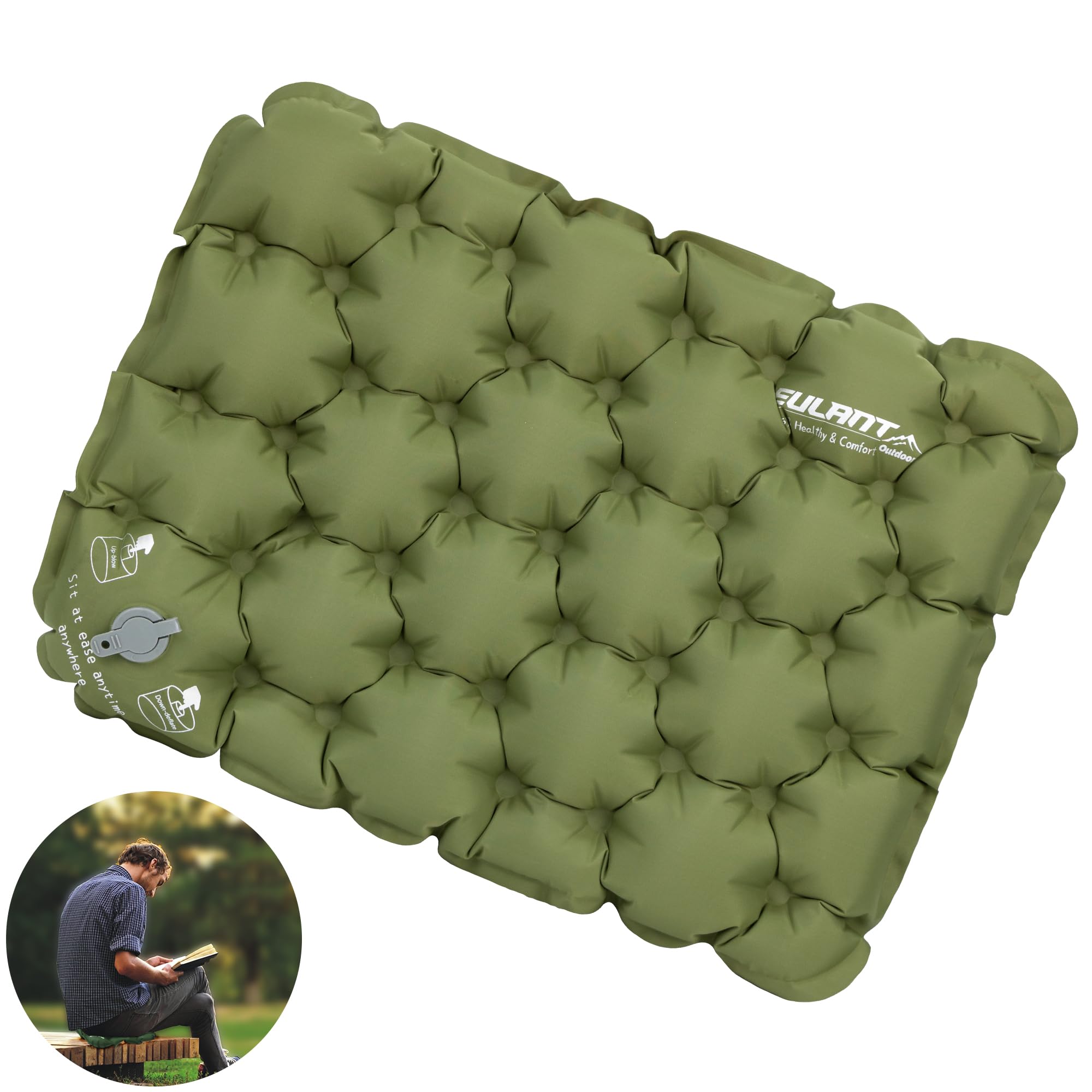 Eulant Lightweight Inflatable Seat Cushion Waterproof Air Cushion,Portable Travel Cushions Suitable For Camping Hiking Climbing