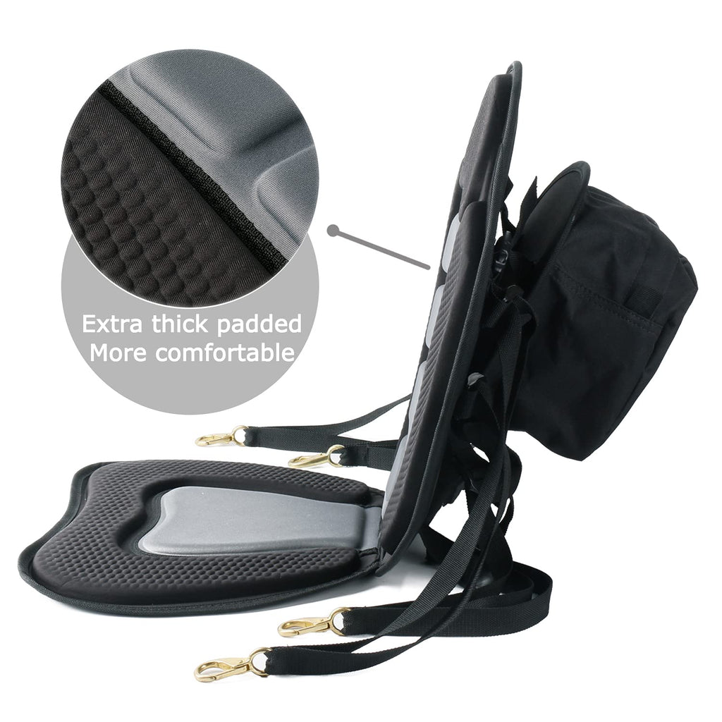 Leader Accessories Black/Gray Deluxe Kayak Seat Sup Seat Canoe Seat Boat Seat(Black/Gray)