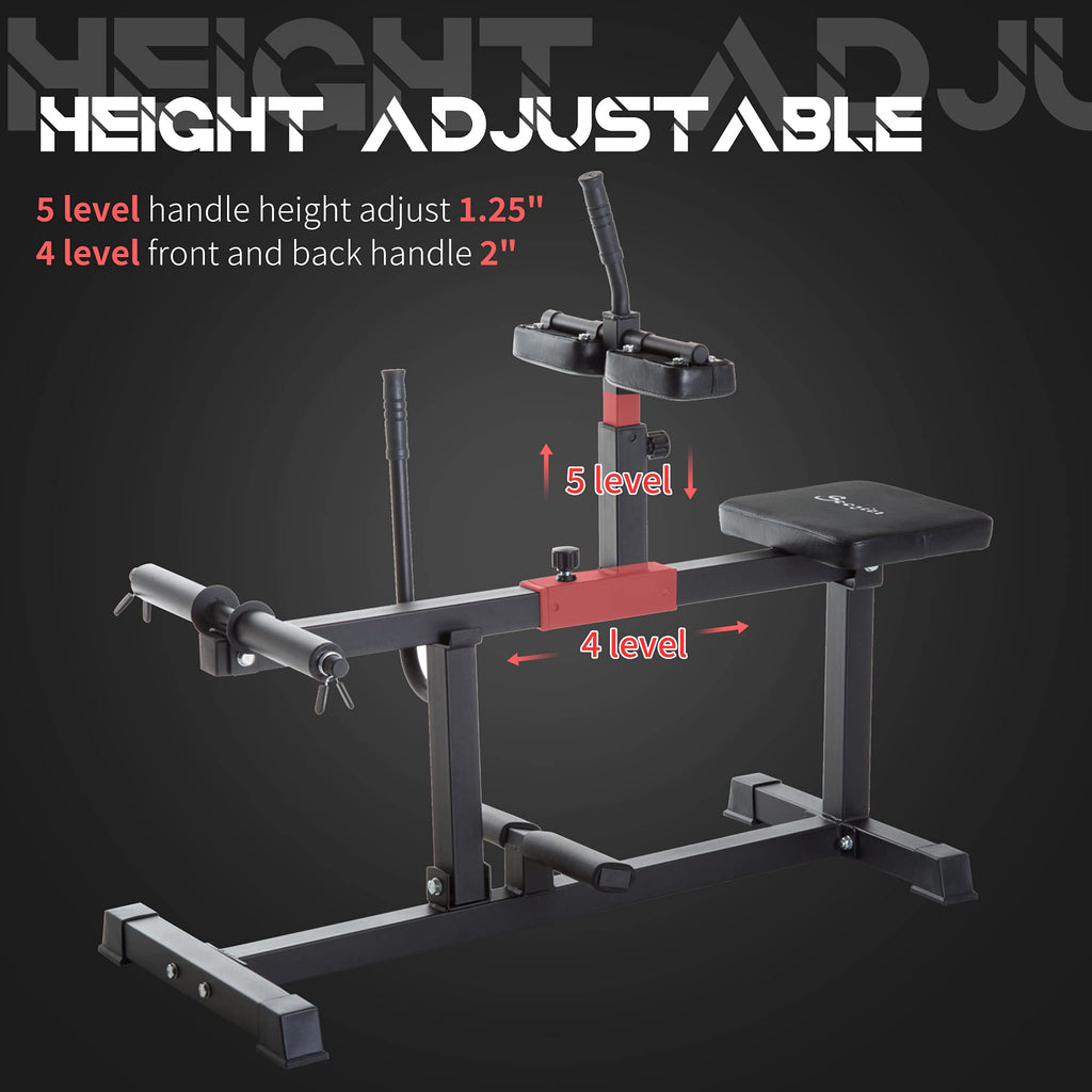 Soozier Adjustable Seated Calf Raise Machine, Leg Machines Home Gym, For Calf, Waist, Arm Training