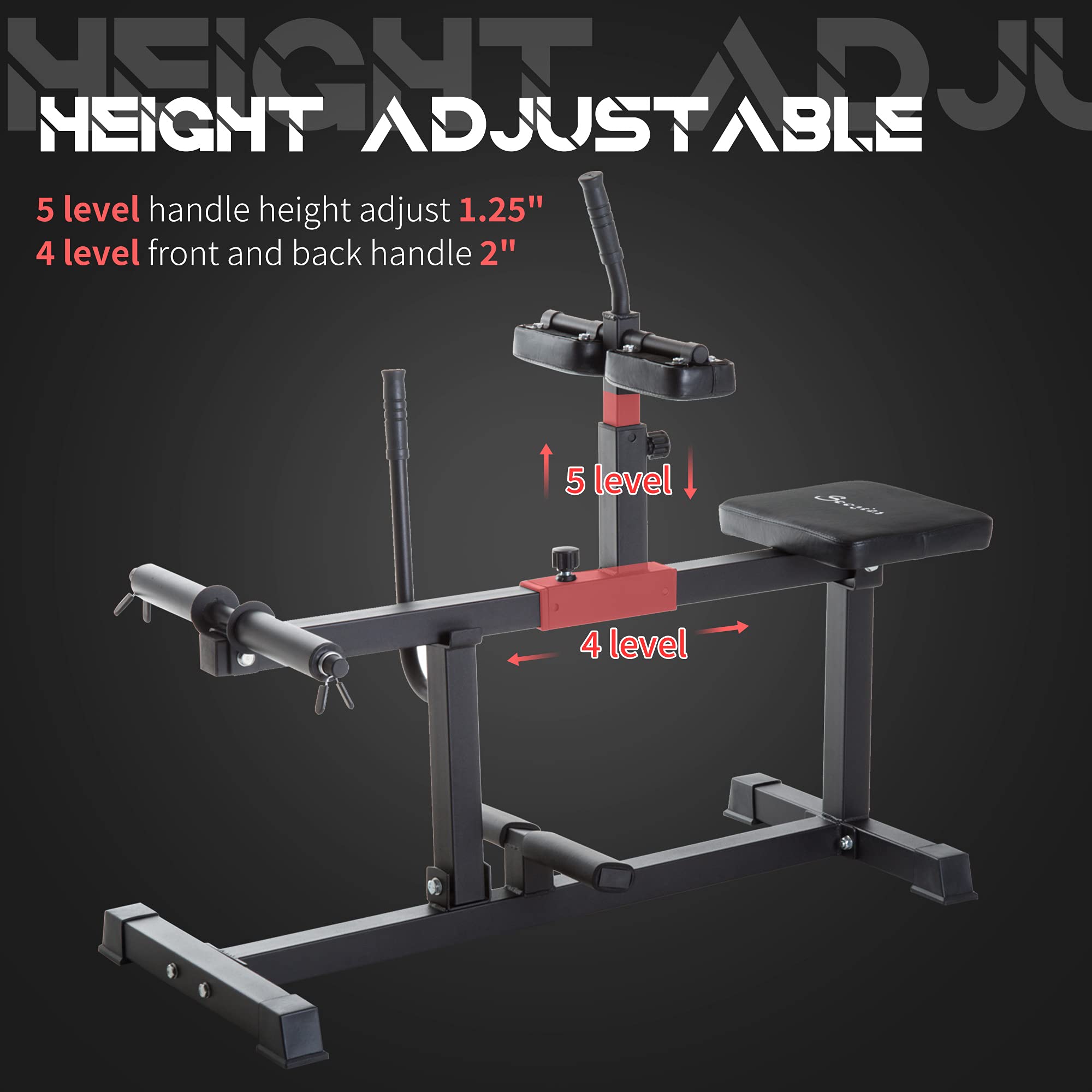 Soozier Adjustable Seated Calf Raise Machine, Leg Machines Home Gym, For Calf, Waist, Arm Training