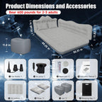 Dikasun Car Air Mattress, Inflatable Suv Truck Air Mattress Back Seat Camping Bed Thickened Car Sleeping Pad For Travel, Car Bed