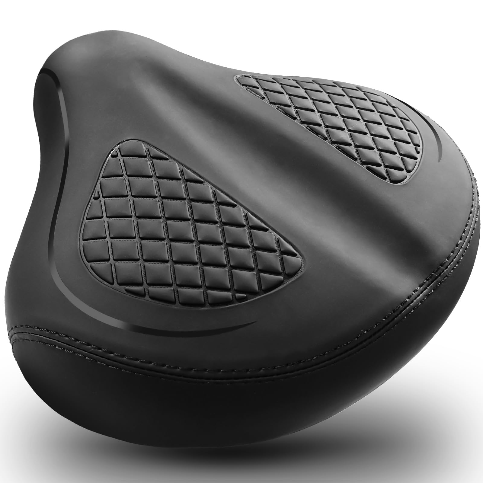 Comfortable Bike Seat Memory Foam Waterproof Bicycle Saddle for Men Women-Dual Shock Absorbing-Best Stock Bicycle Seat Replaceme