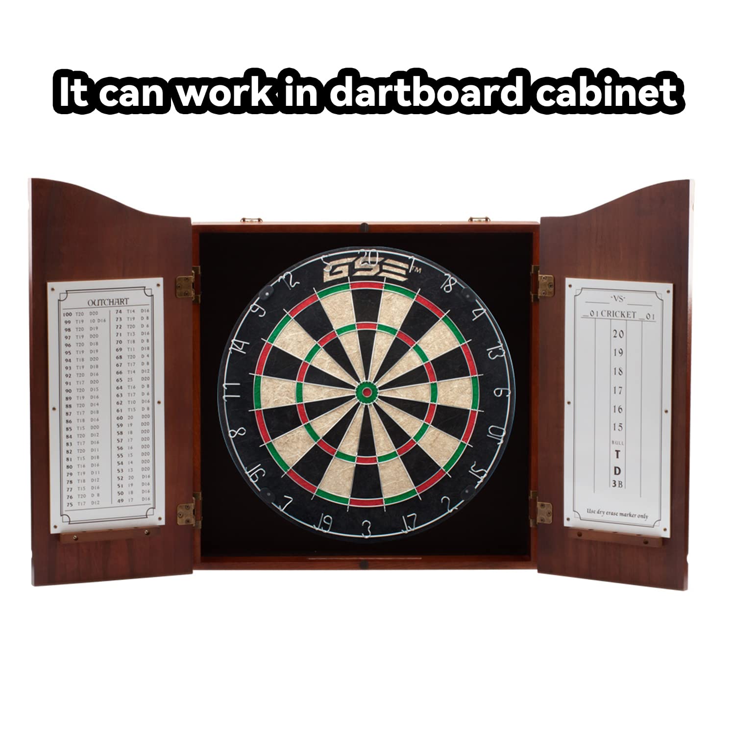 Gse 18'' Dart Board Set, Professional Self-Healing Bristle Dart Board Games Set With Six 17 Grams Steel Tip Darts, Regulation Si