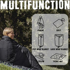 3M Thinsulate Insulation Puffy Camping Blanket For Cold Weather, Queen Size Warm Camping Quilt With Zipper, Waterproof Outdoor S