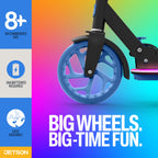 Jetson Kids 2-Wheel Light-Up Kick Scooter, LED Lights on Handlebar, Stem, Wheels & Deck, Adjustable Handlebar, Rear Brake, Easy-