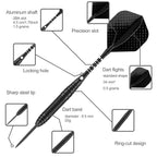 Sanfeng Steel Tip Darts Set For Dartboard, Professional Darts With Metal Tip 22 Grams Black Aluminium Nylon Shafts 9 Flights 50