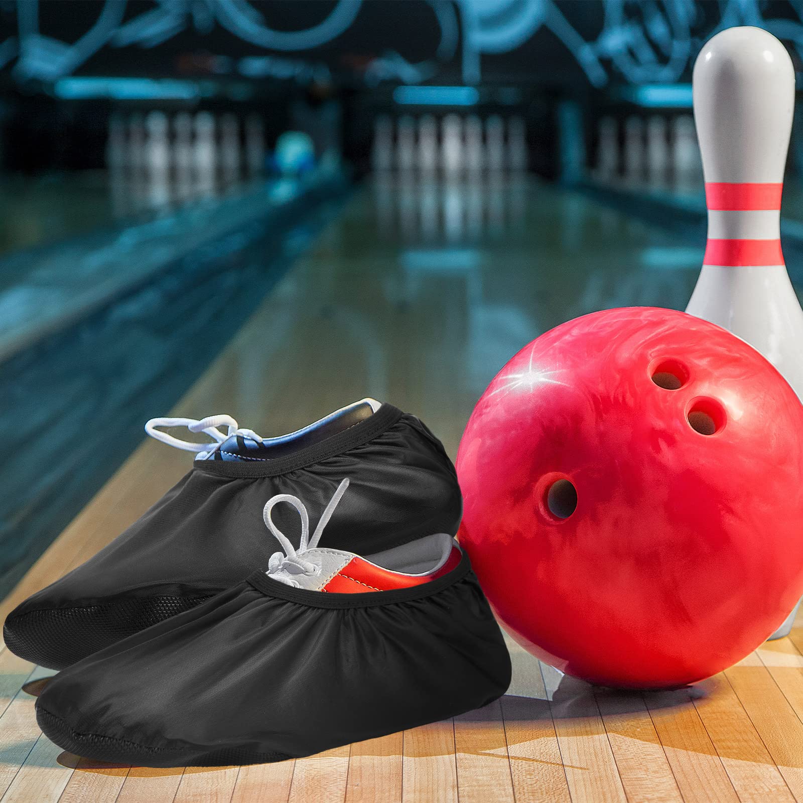 2 Pieces Bowling Shoe Covers Sports Bowling Equipment Men Shoe Covers Women Shoe Protector Covers Polyester Shoe Accessories For