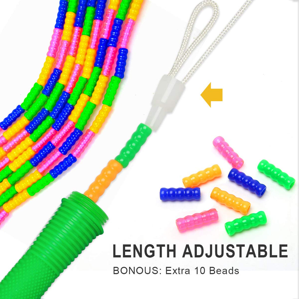 Coolrunner 16 Ft Long Jump Rope(2 Pack), Double Dutch Jump Ropes, Soft Beaded Skipping Rope For Kids Adults, Plastic Segmented L