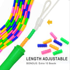 Coolrunner 16 Ft Long Jump Rope(2 Pack), Double Dutch Jump Ropes, Soft Beaded Skipping Rope For Kids Adults, Plastic Segmented L
