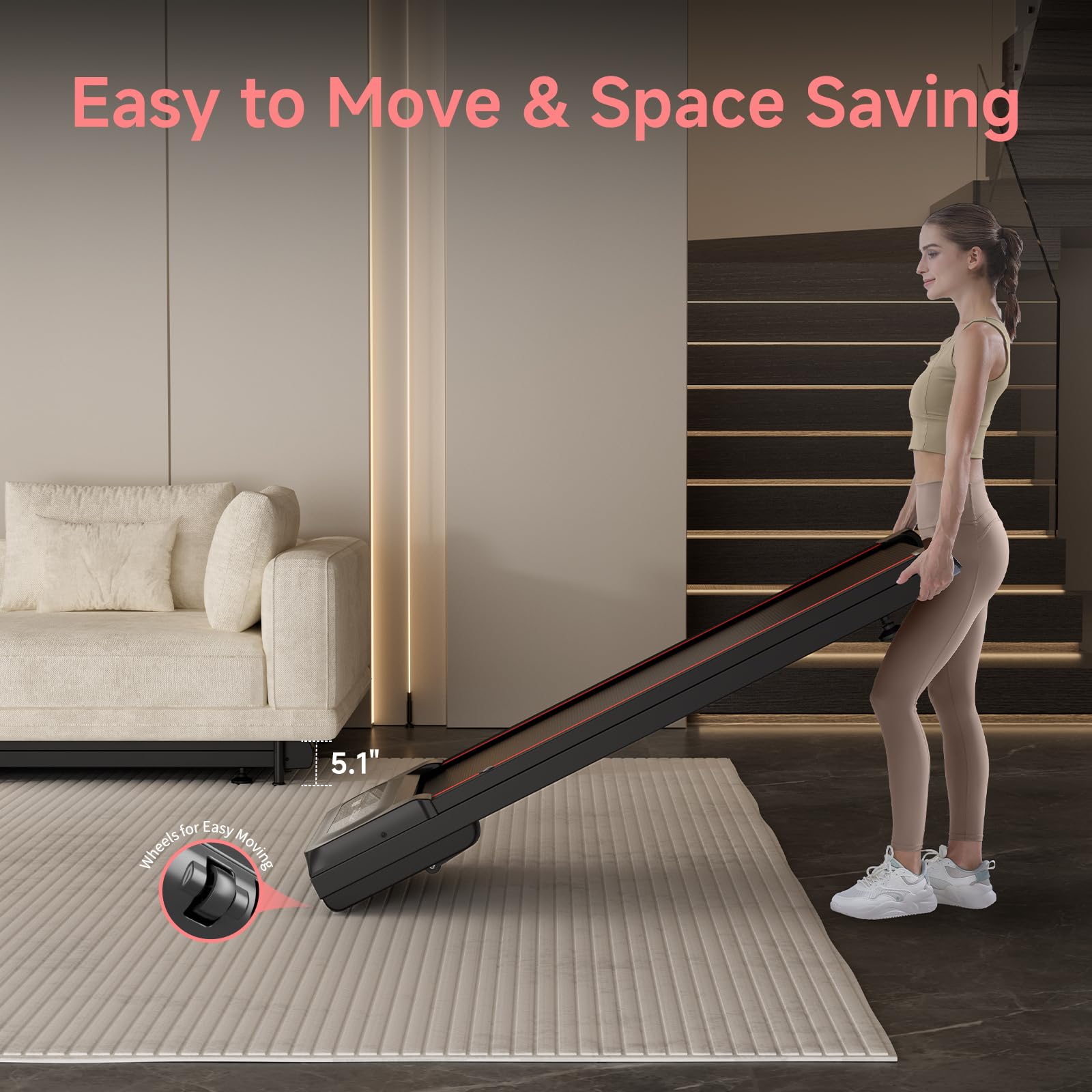 Walking Pad With Auto Incline, Under Desk Folding Treadmill With Remote Control And Led Display For Home Office, 3Hp Portable Wa