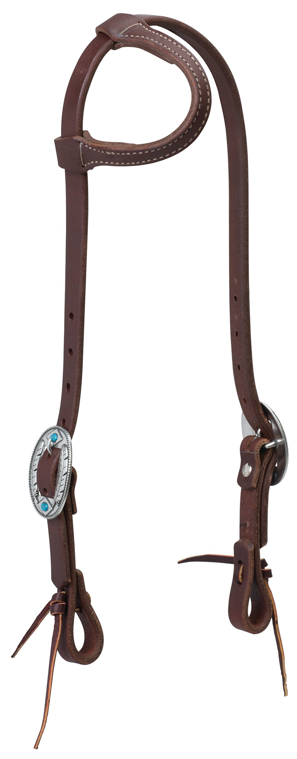 Weaver Leather 10-0606 Working Tack Designer Hardware Sliding Ear Headstall, Feather
