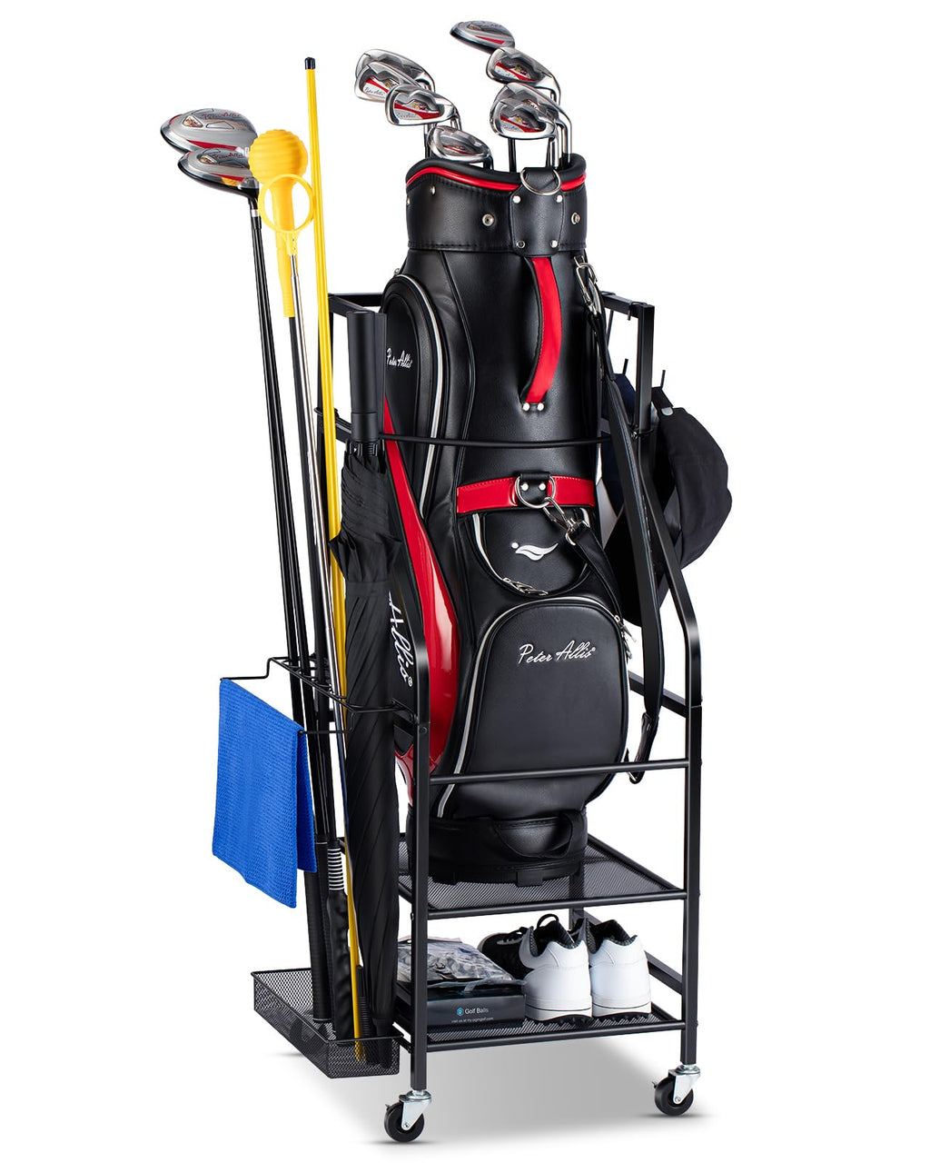 Fhxzh Golf Bags Storage Garage Organizer Golf Bag Stand Fit Single Golf Bags, Golf Clubs, And Golf Equipment Accessories, Golf B