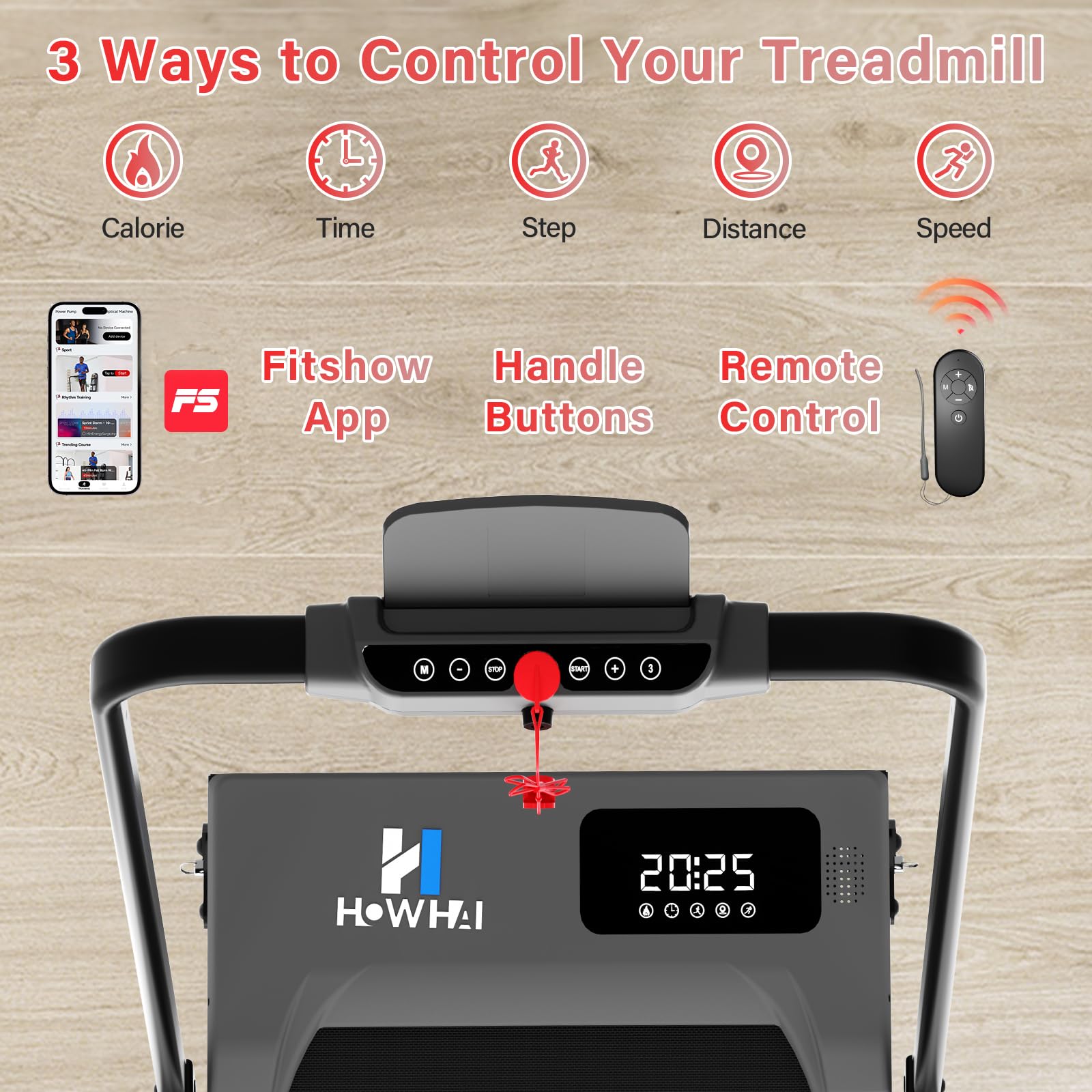 Howhai Walking Pad Treadmill With Incline, 2 In 1 Foldable Under Desk Treadmills For Home/Office, Portable Treadmill With App, B
