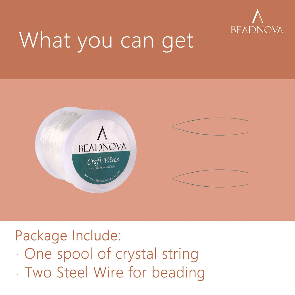 Beadnova 06Mm Bracelet String Clear Craft Wire Stretch String Cord For Jewelry Making Beading Thread Elastic String Cord (100M)