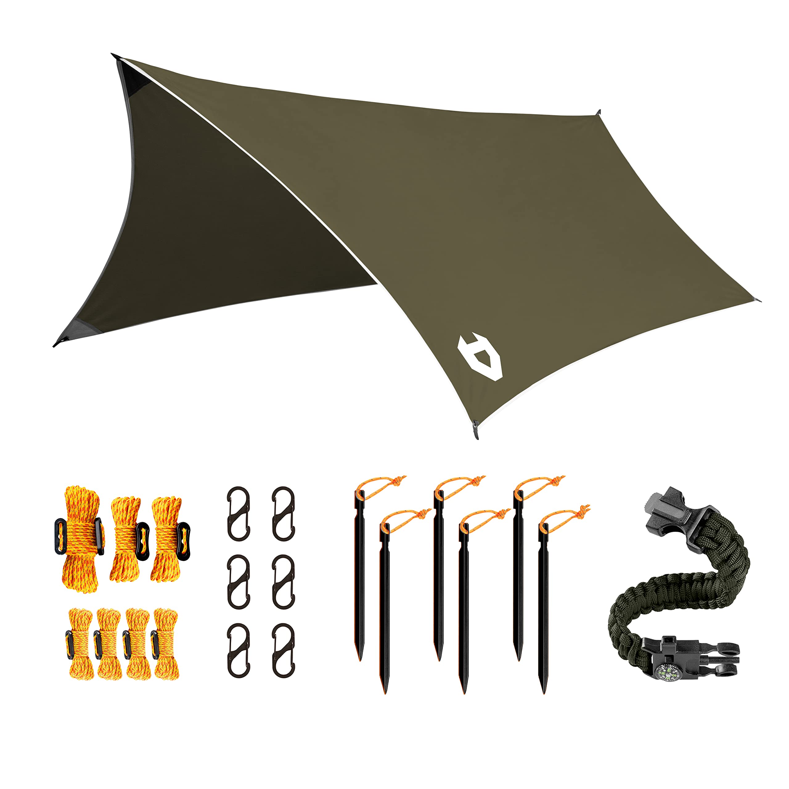 Rain Fly By Nocry 12X10 Lightweight Survival Camping Tarp; 100% Waterproof; Makes A Great Backpacking Tarp Or Hammock Shelter; C