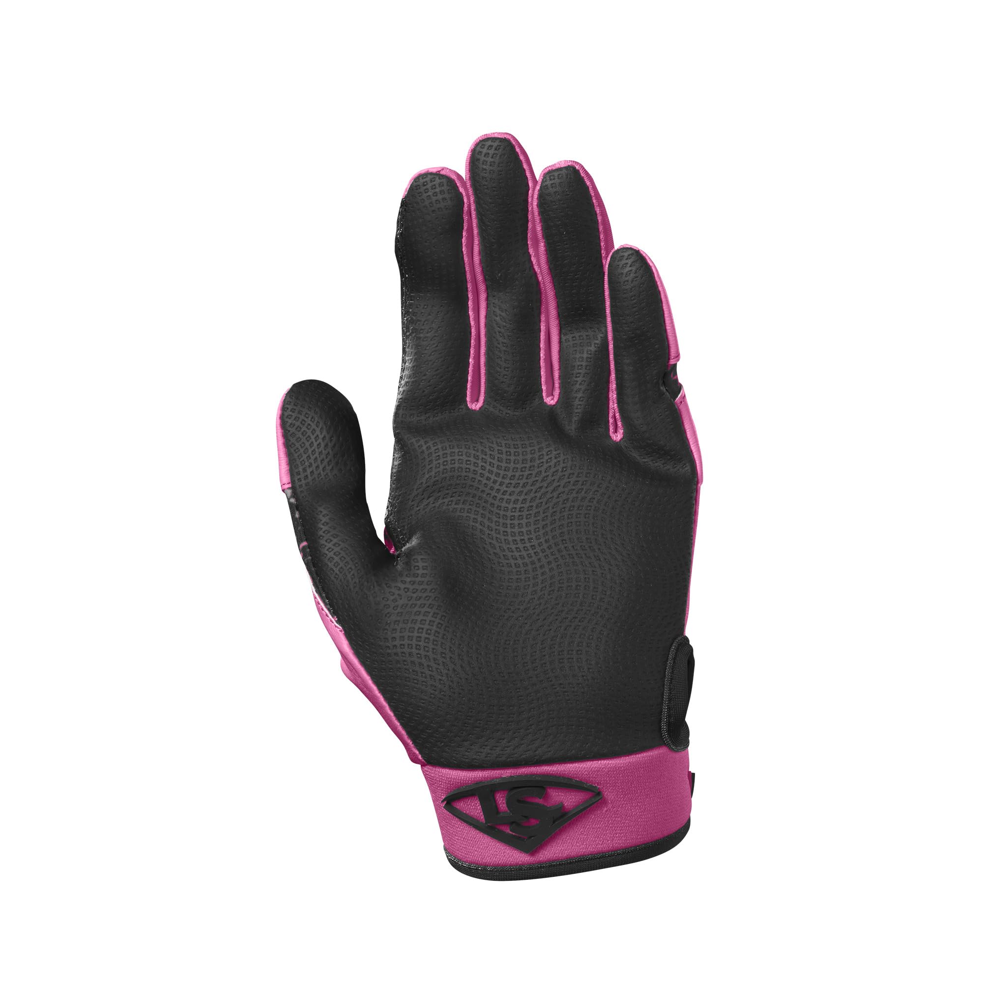 Louisville Slugger Party Animals Youth Genuine V2 Batting Gloves - Hot Pink/Black, Small