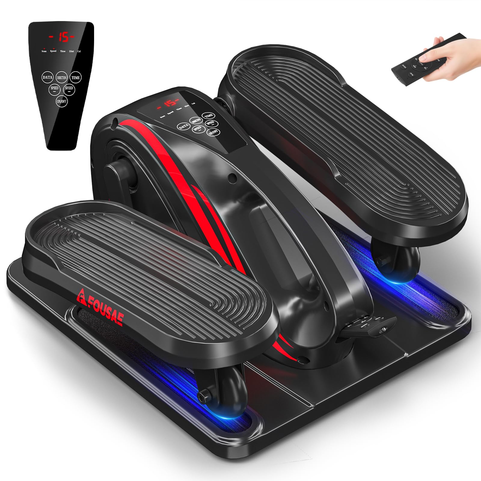 Under Desk Elliptical Machine, Electric Elliptical Leg Exerciser While Sitting for Seniors with Upgraded 15 Speeds & 12 Auto Mod