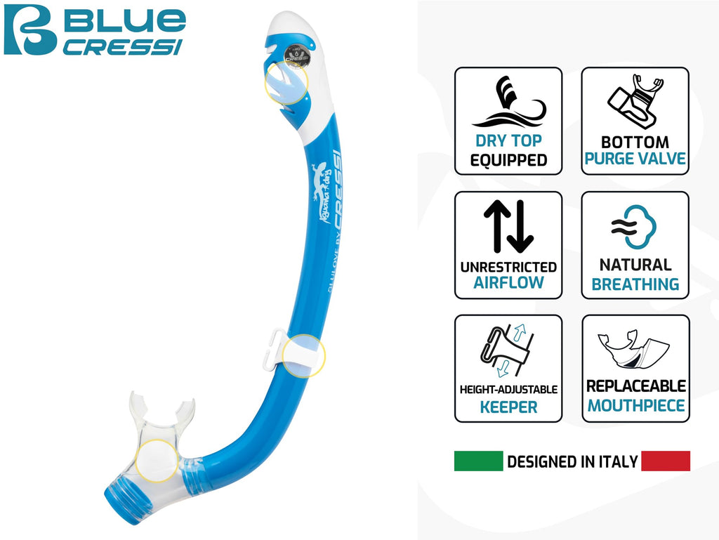 Cressi Mini Bonete Pro Dry Set, Blue/White, S/M