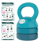 Adjustable Kettlebell - 5 Lbs, 8 Lbs, 12 Lbs Kettlebell Weights Set For Home Gym - Teal