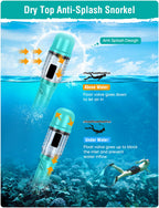 Seovediary Snorkel Set Adults Snorkeling Gear Anti-Fog Panoramic View Swim Mask Dry Top Snorkel Kit With Carry Bag For Snorkelin