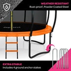 Trampoline for Kids and Adults - 8Ft 10Ft 12Ft 14FT Trampoline with Net - ASTM Certified with Bonus Lights and Sprinkler/Extra S