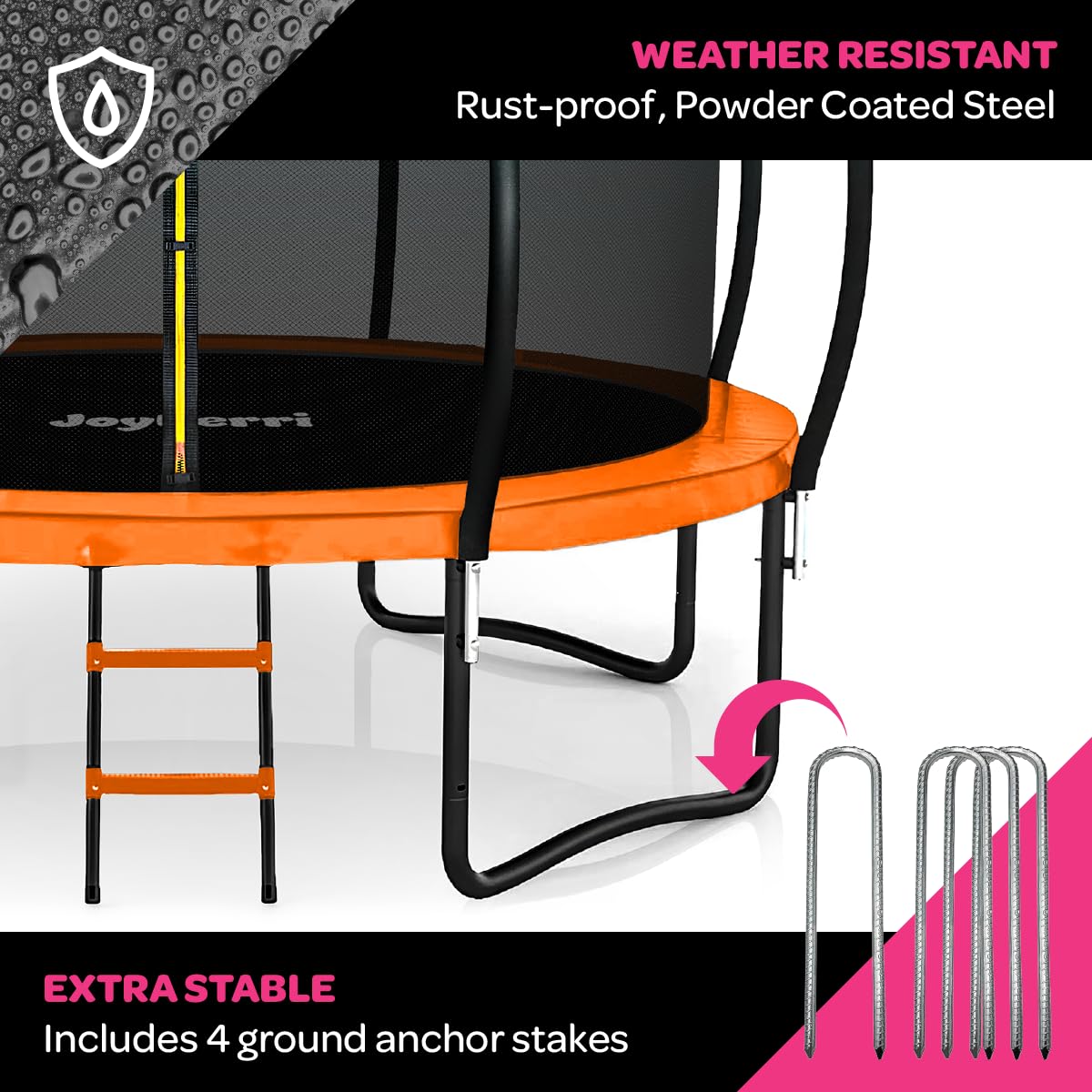 Trampoline for Kids and Adults - 8Ft 10Ft 12Ft 14FT Trampoline with Net - ASTM Certified with Bonus Lights and Sprinkler/Extra S