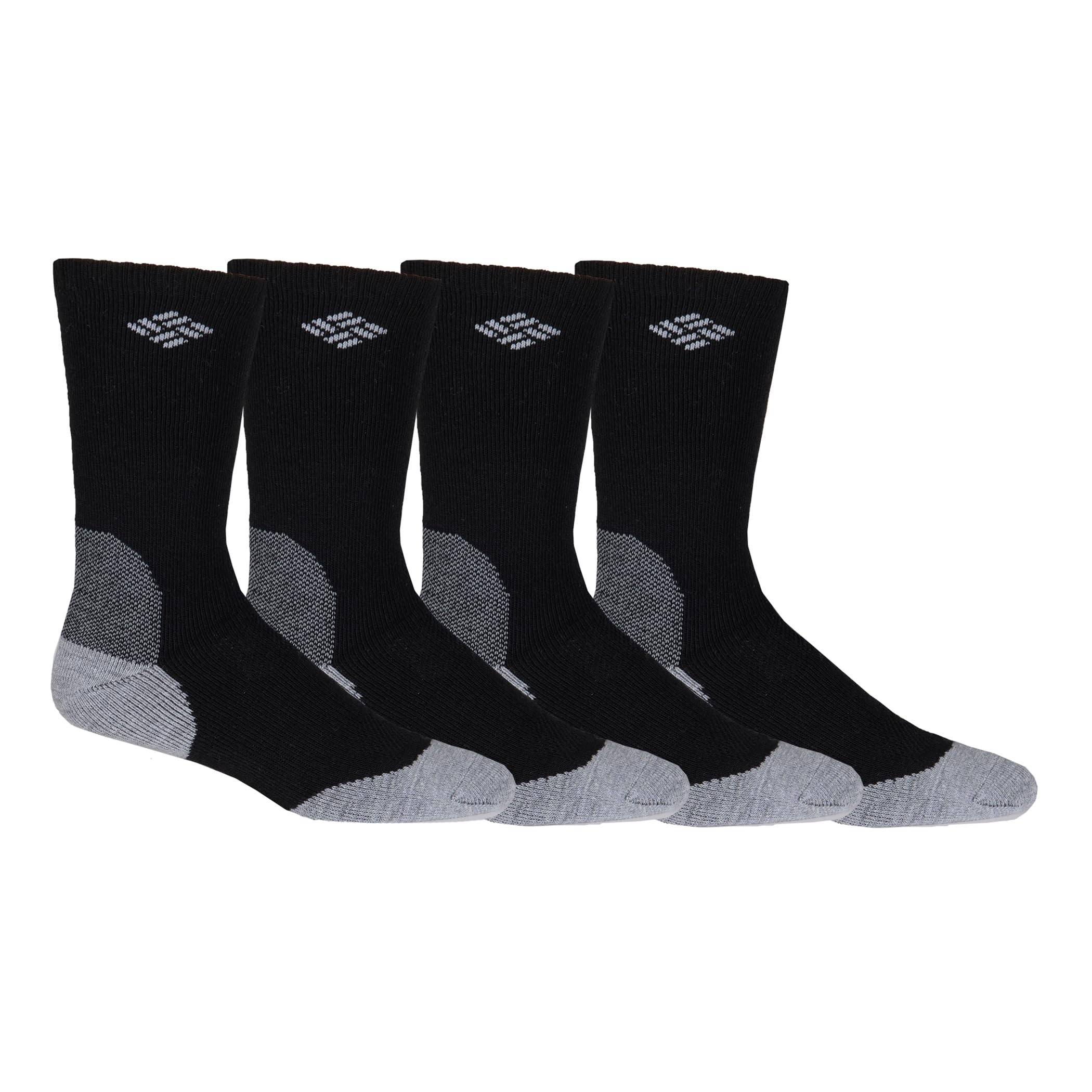 Columbia Mens 4 Pack Wool Crew Socks, Black, 6-12 US