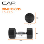 CAP Barbell 12-Sided Coated Dumbbell with Chrome Handle, Pair, 15 LB