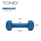 Tone Fitness 12 lb Neoprene Dumbbell Pair for Home Workouts - Non-Slip Design - Beige