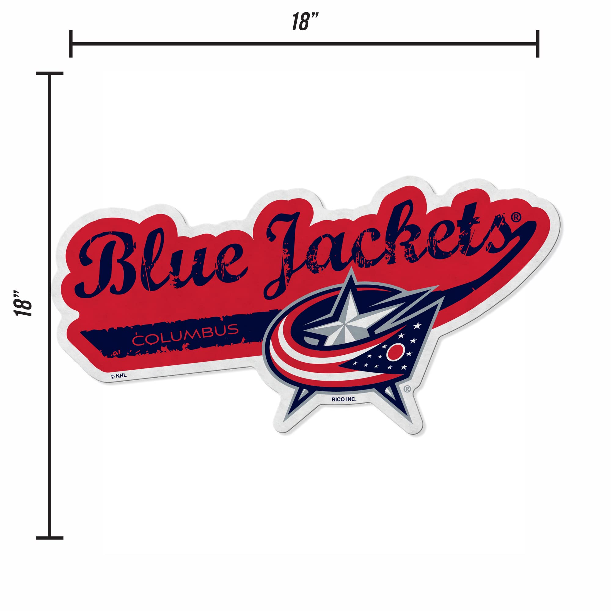Rico Industries Nhl Columbus Blue Jackets Distressed Shape Cut Pennant - Home And Living Room D  Cor - Soft Felt Ez To Hang